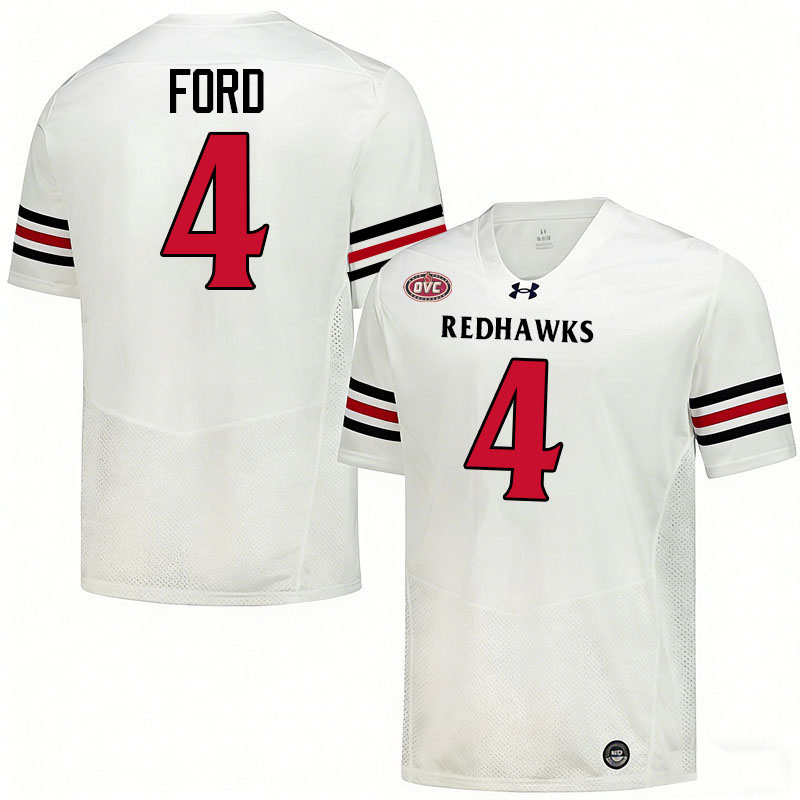 Southeast Missouri State Redhawks #4 Mike Ford College Football Jerseys,Uniforms-White